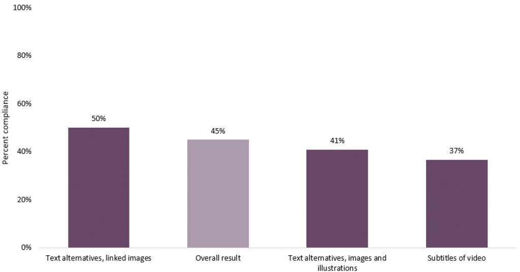 Figure 9: Diagram showing the results the websites achieved for alternative formats.